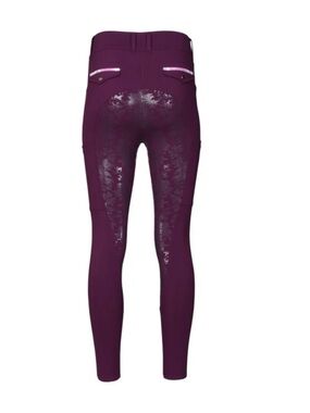 NWT ~ Dapplebay Equestrian Toile Compression Breeches Plum XXS